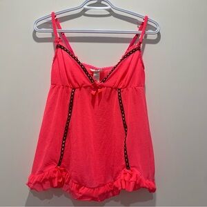 vintage y2k hot pink mesh la senza slip top